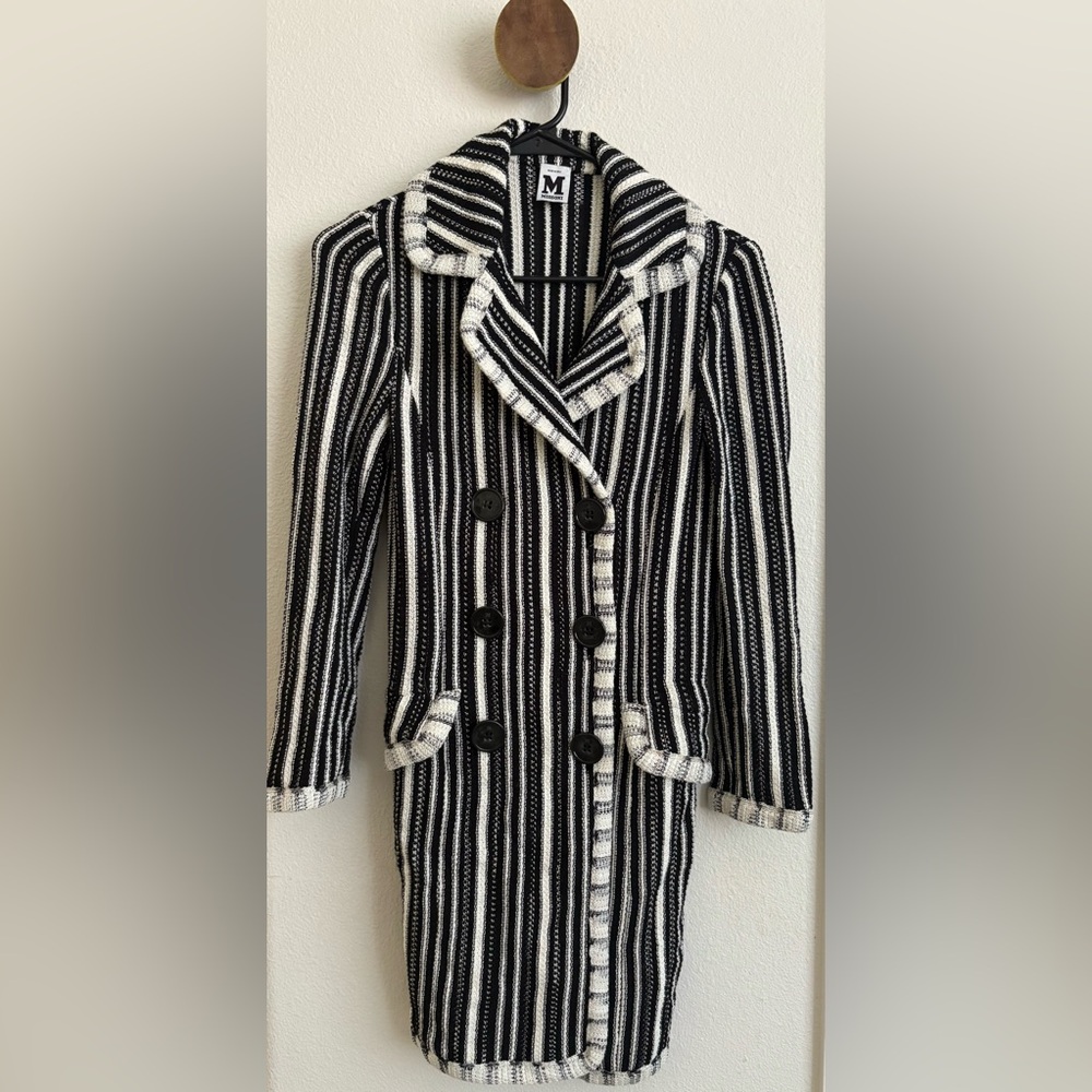 Missoni Black and White Striped Trench Coat